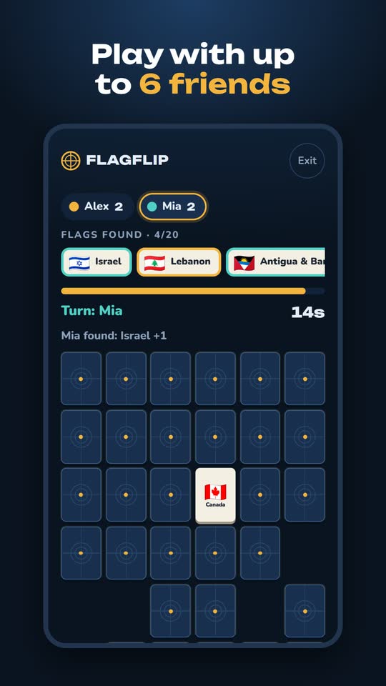 An online FlagFlip game between two players