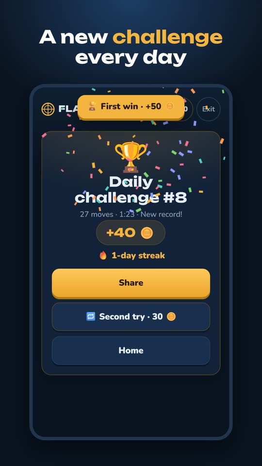 A FlagFlip daily challenge result